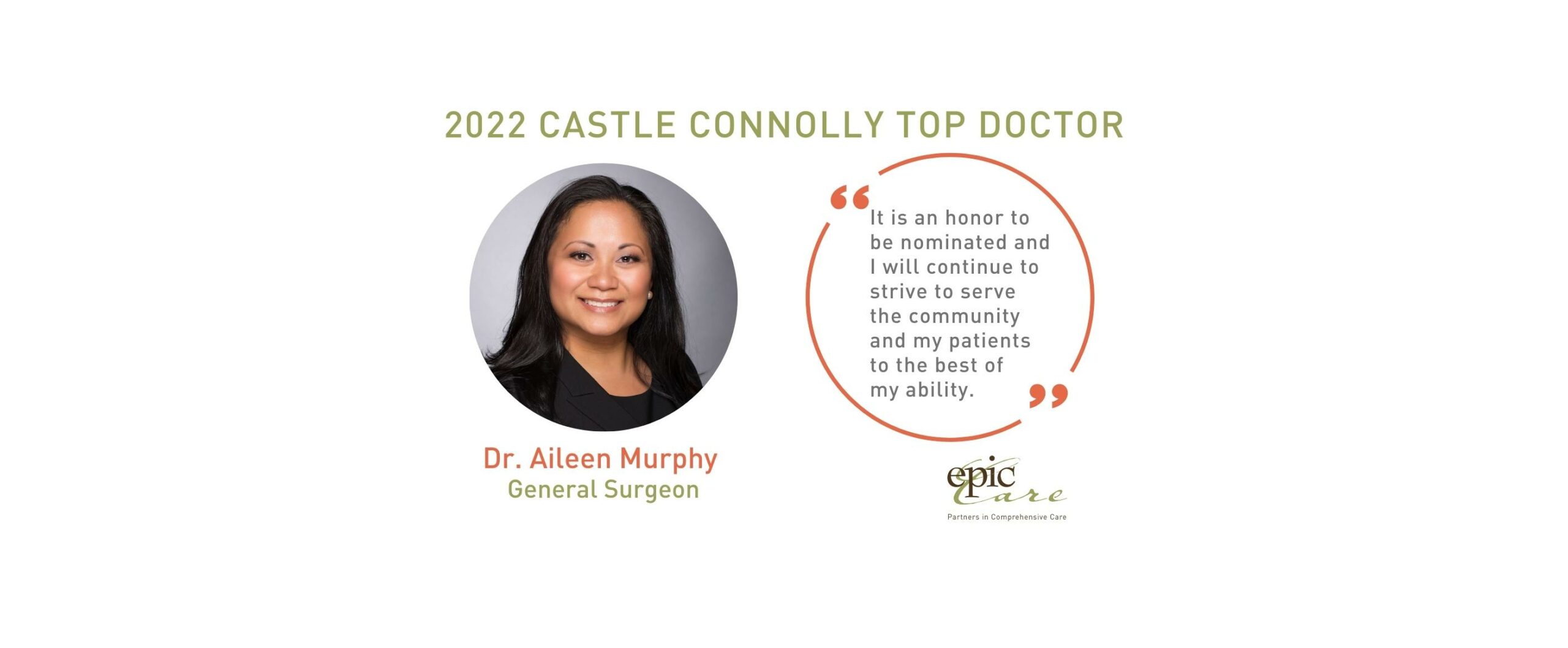 Epic Care surgeon Dr. Aileen Murphy named a 2022 Castle Connolly Top Doctor