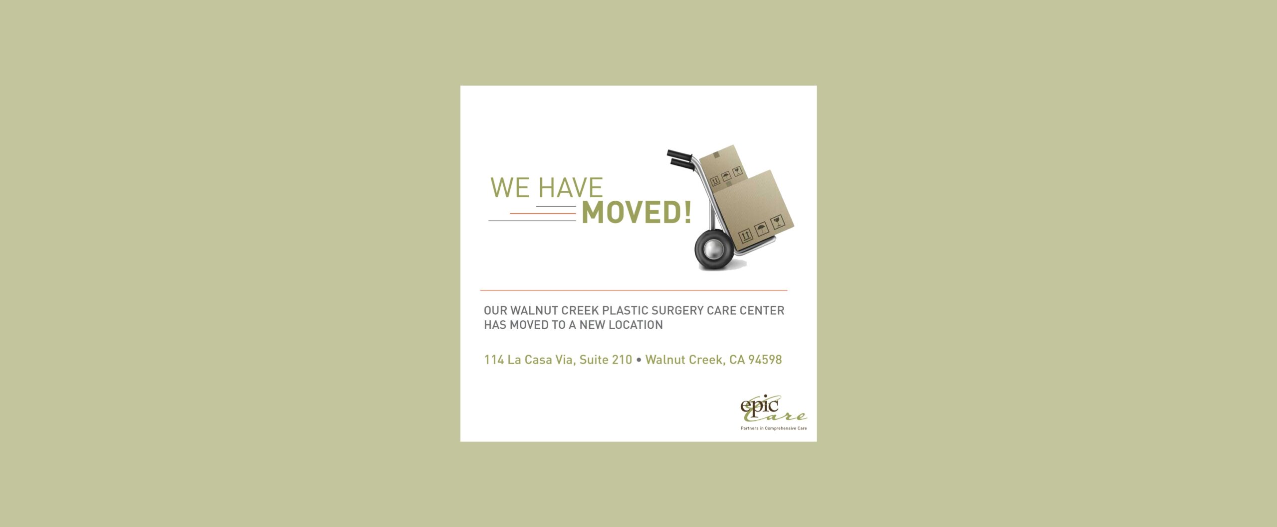 We Have Moved! Epic Care Walnut Creek Plastic Surgery
